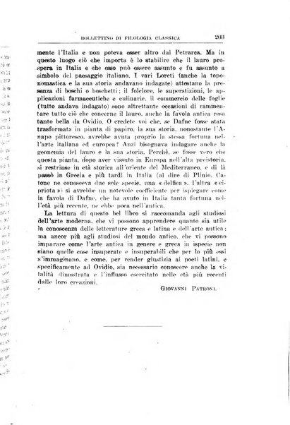 Bollettino di filologia classica