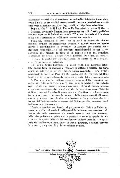 Bollettino di filologia classica