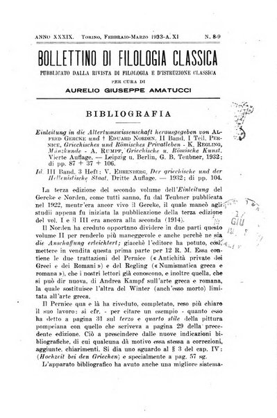 Bollettino di filologia classica