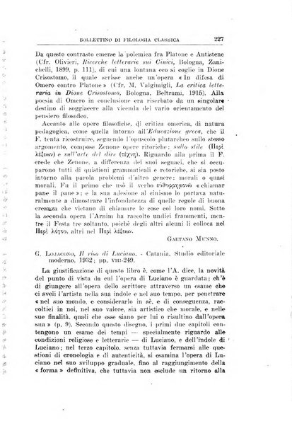 Bollettino di filologia classica