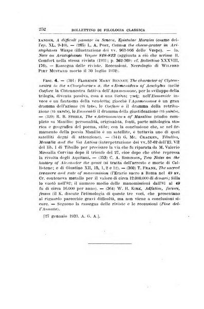 Bollettino di filologia classica