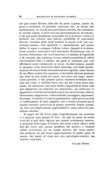 Bollettino di filologia classica