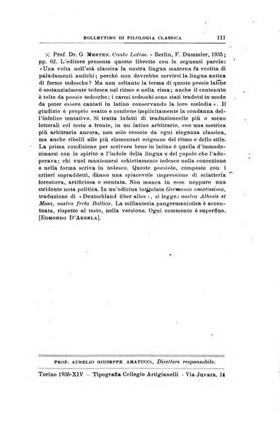 Bollettino di filologia classica