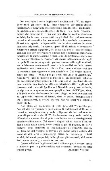 Bollettino di filologia classica