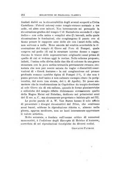 Bollettino di filologia classica