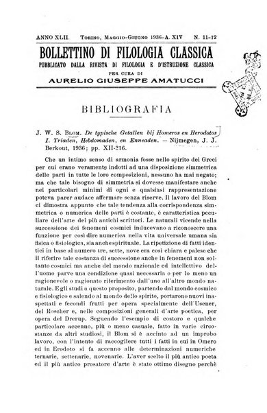 Bollettino di filologia classica