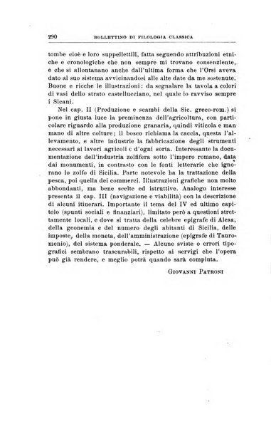 Bollettino di filologia classica