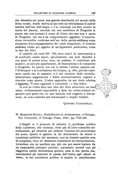 Bollettino di filologia classica