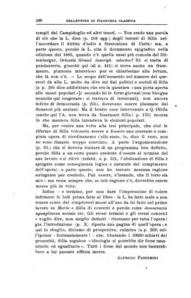 Bollettino di filologia classica