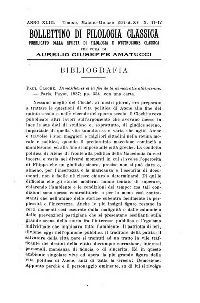 Bollettino di filologia classica