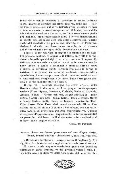 Bollettino di filologia classica