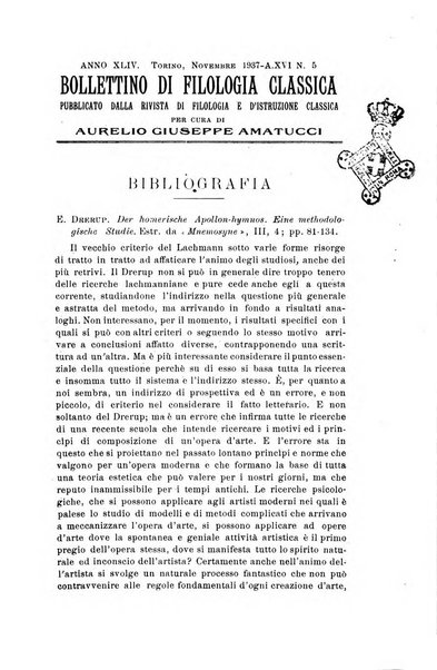 Bollettino di filologia classica