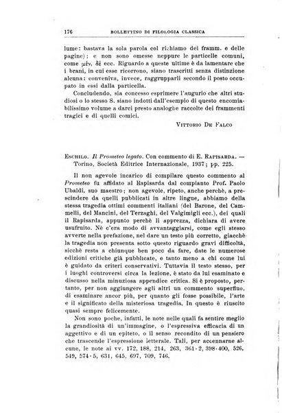 Bollettino di filologia classica