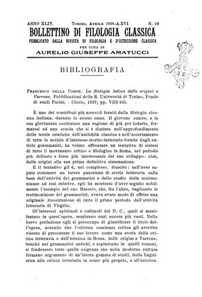 Bollettino di filologia classica