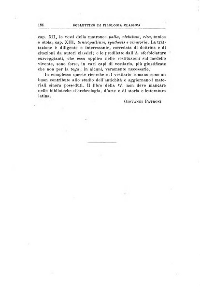 Bollettino di filologia classica