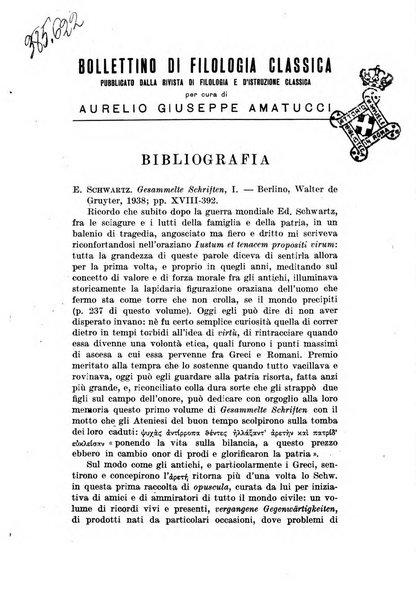 Bollettino di filologia classica