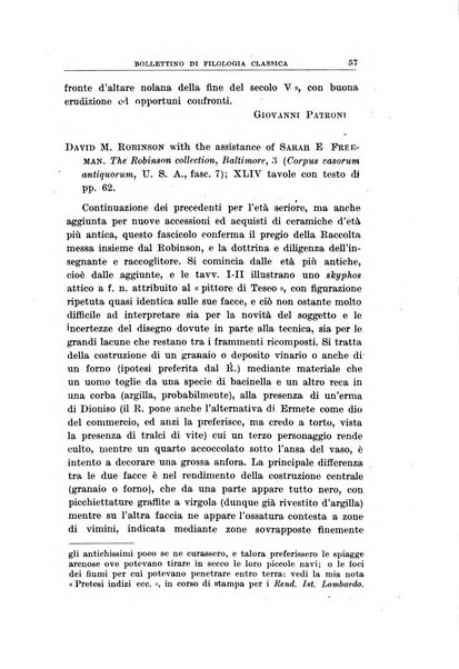 Bollettino di filologia classica