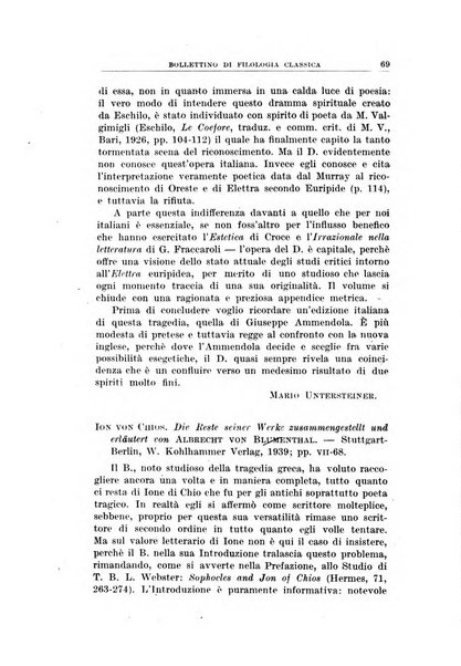 Bollettino di filologia classica