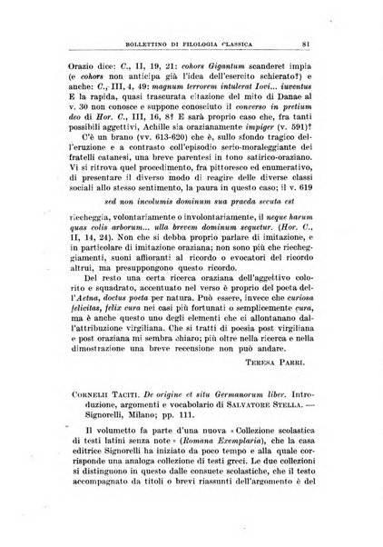 Bollettino di filologia classica