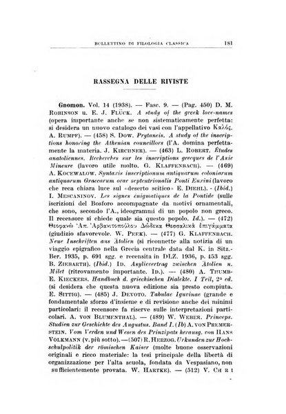 Bollettino di filologia classica