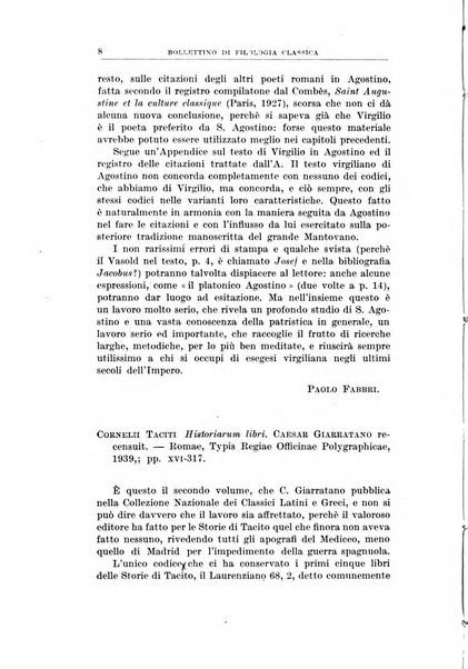 Bollettino di filologia classica