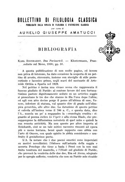 Bollettino di filologia classica