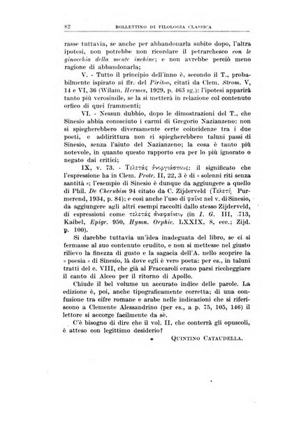 Bollettino di filologia classica