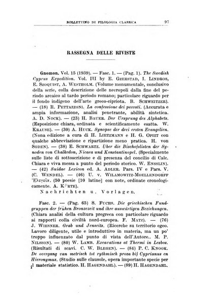 Bollettino di filologia classica