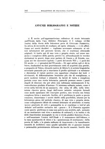 Bollettino di filologia classica