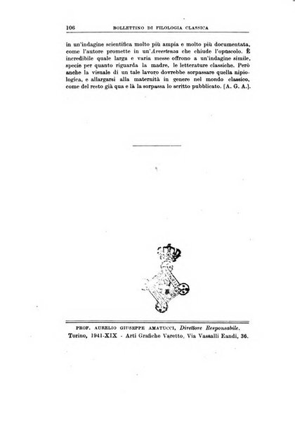 Bollettino di filologia classica