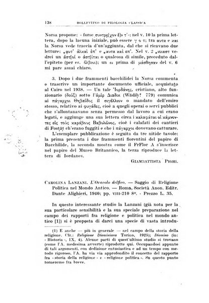 Bollettino di filologia classica