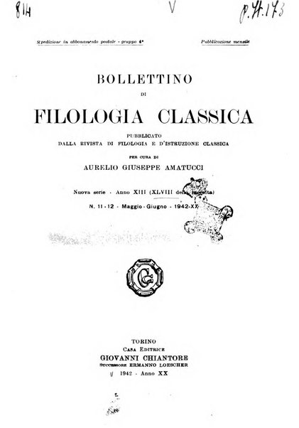 Bollettino di filologia classica