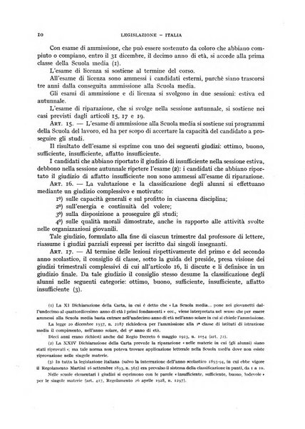 Bollettino di Legislazione scolastica comparata