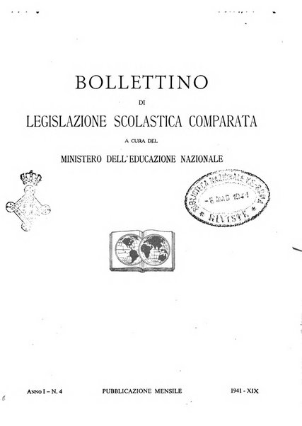 Bollettino di Legislazione scolastica comparata