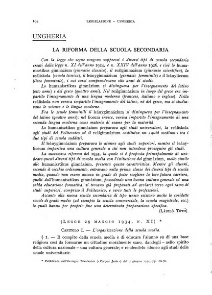 Bollettino di Legislazione scolastica comparata