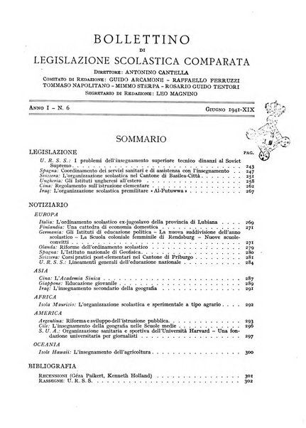 Bollettino di Legislazione scolastica comparata