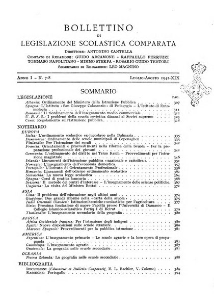 Bollettino di Legislazione scolastica comparata