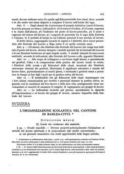 Bollettino di Legislazione scolastica comparata