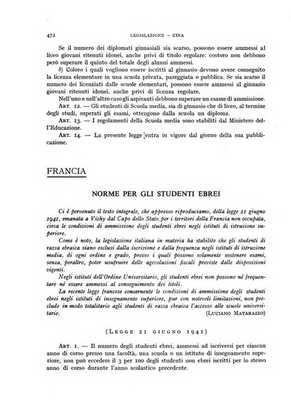 Bollettino di Legislazione scolastica comparata