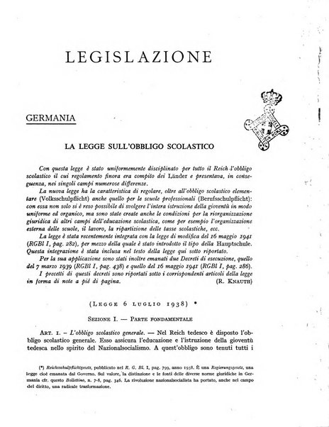 Bollettino di Legislazione scolastica comparata