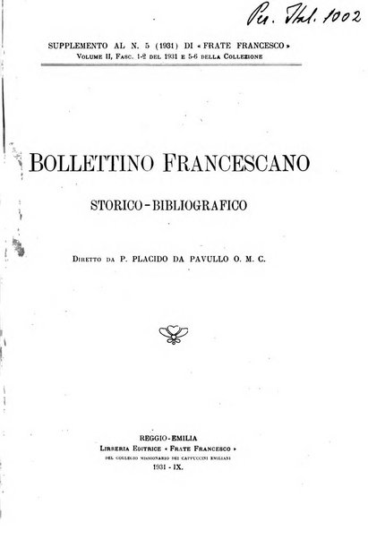 Bollettino francescano storico-bibliografico