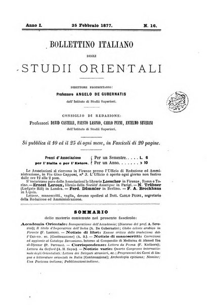 Bollettino italiano degli studii orientali