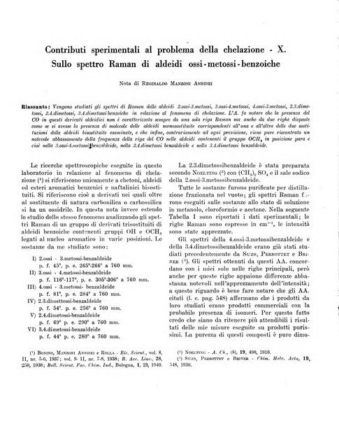 Bollettino scientifico della Facoltà di chimica industriale di Bologna