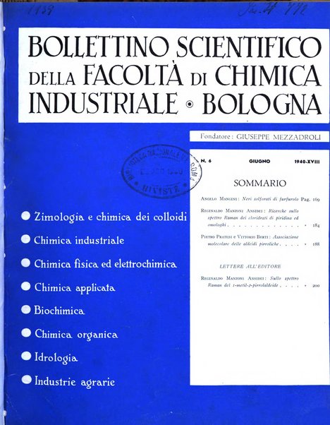 Bollettino scientifico della Facoltà di chimica industriale di Bologna