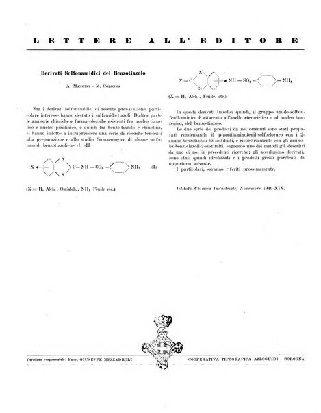 Bollettino scientifico della Facoltà di chimica industriale di Bologna