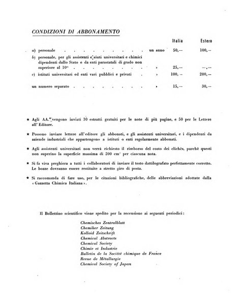 Bollettino scientifico della Facoltà di chimica industriale di Bologna