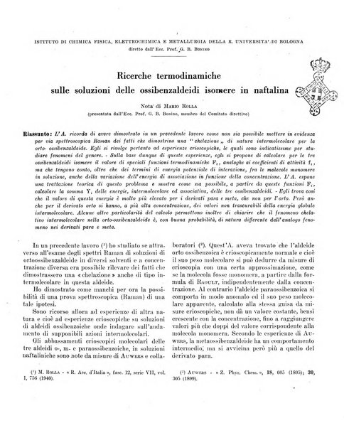 Bollettino scientifico della Facoltà di chimica industriale di Bologna