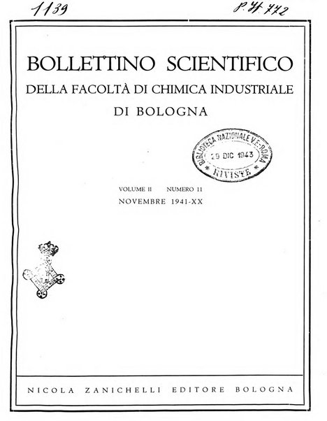 Bollettino scientifico della Facoltà di chimica industriale di Bologna