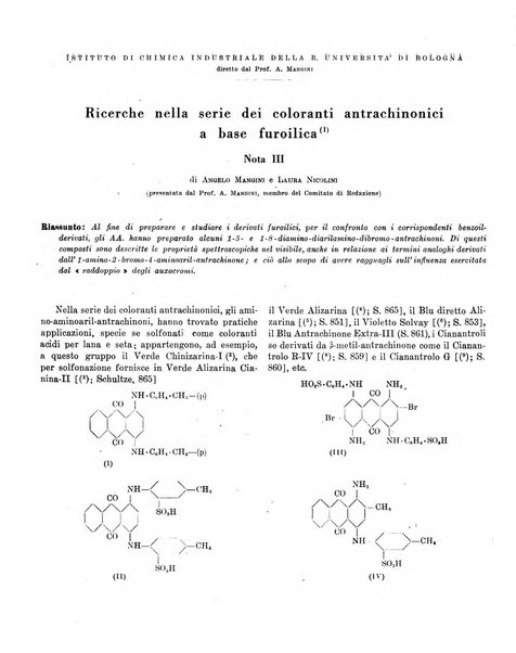 Bollettino scientifico della Facoltà di chimica industriale di Bologna