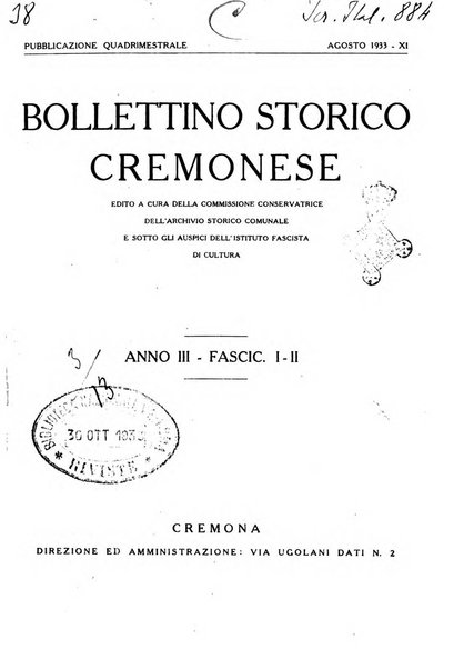 Bollettino storico cremonese